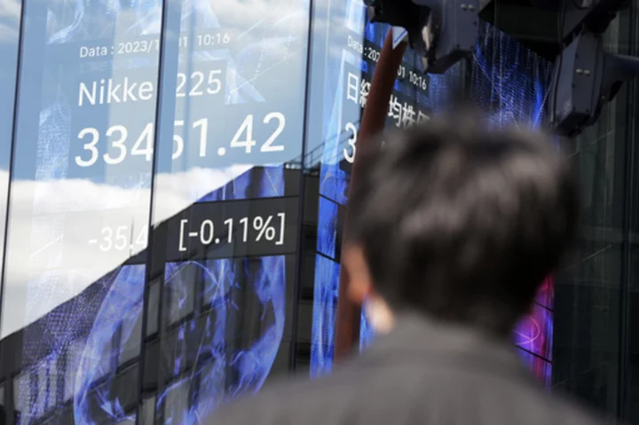 Stock market today: Asian shares slip after Wall Street ends its best month of '23 with big gains