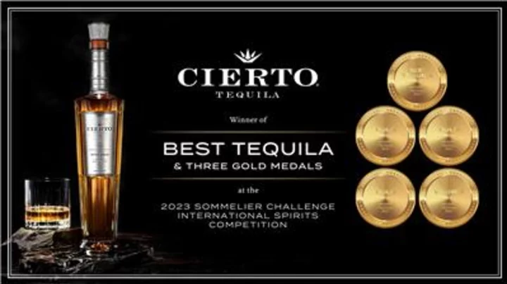 Cierto Tequila Wins Best Tequila and Three Gold Medals at the 2023 Sommelier Challenge International Spirits Competition
